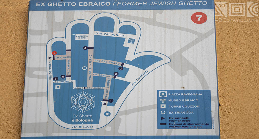 map of Bologna's jewish ghetto